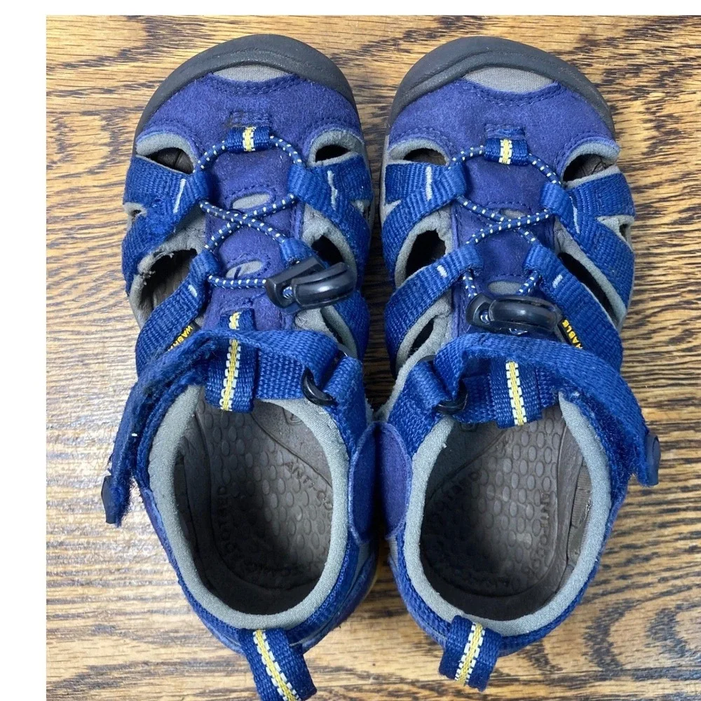 Keen Seacamp II CNX Kids Blue Yellow Waterproof Hiking Sandals 1010088 Size 11
